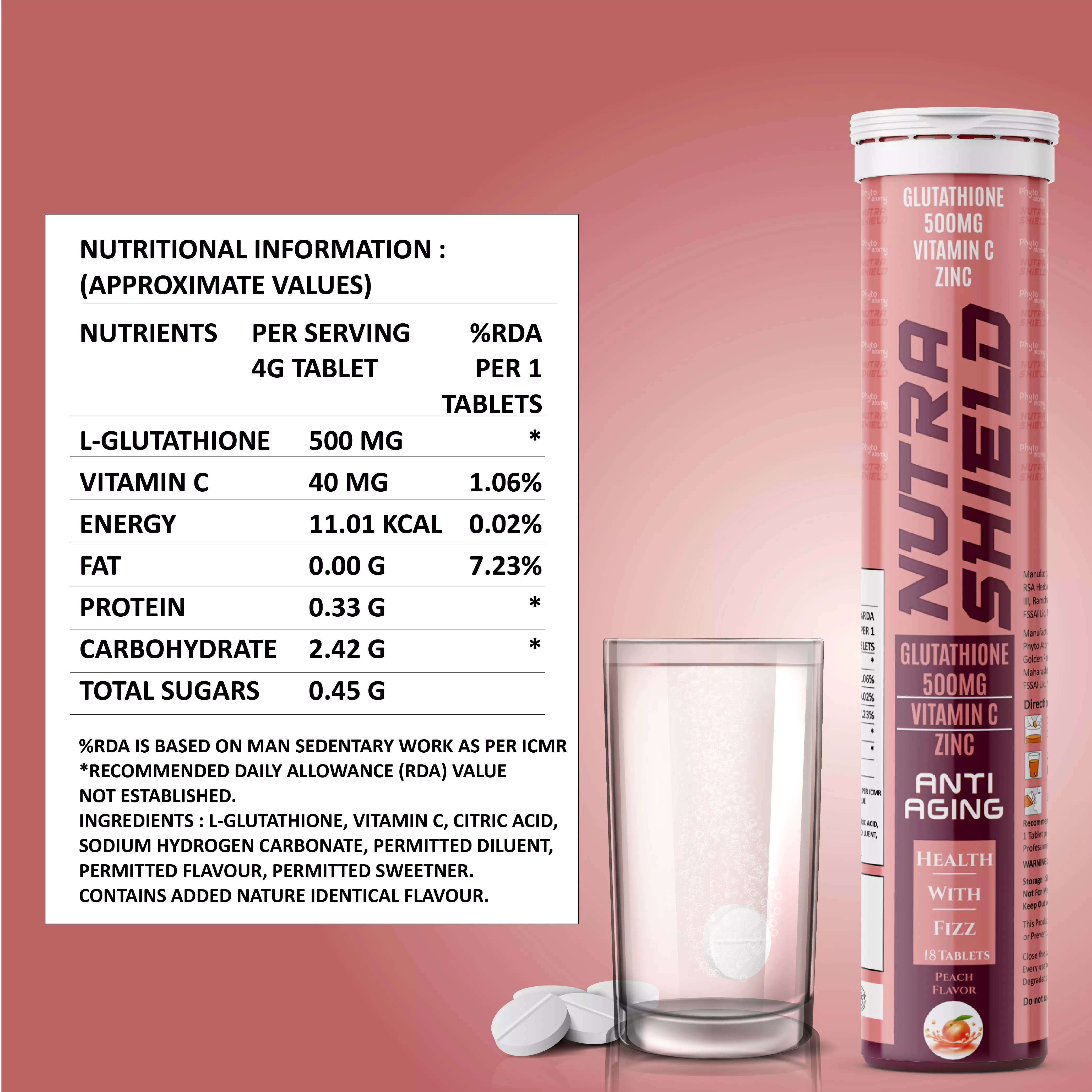 Glutathione Vitamin C Anti Aging Ef Tablet (18 Tablet)